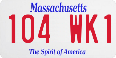 MA license plate 104WK1