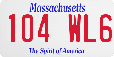 MA license plate 104WL6