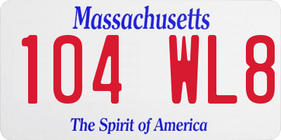 MA license plate 104WL8
