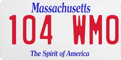 MA license plate 104WM0