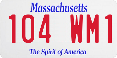MA license plate 104WM1