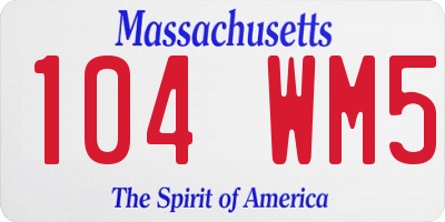 MA license plate 104WM5