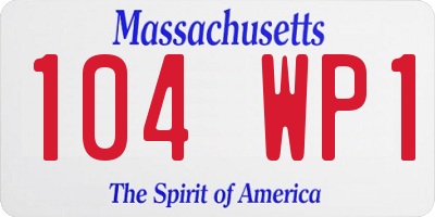 MA license plate 104WP1