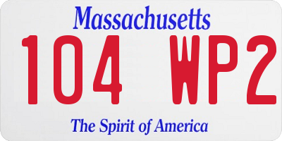 MA license plate 104WP2