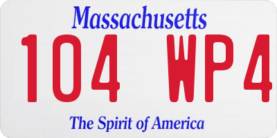 MA license plate 104WP4