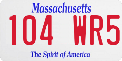MA license plate 104WR5