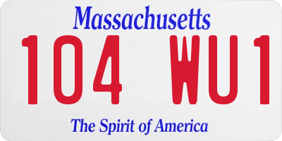MA license plate 104WU1