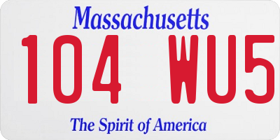 MA license plate 104WU5