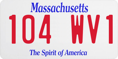 MA license plate 104WV1