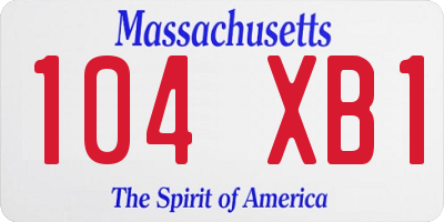 MA license plate 104XB1