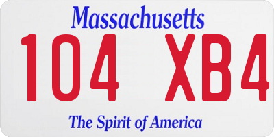 MA license plate 104XB4