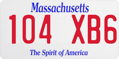 MA license plate 104XB6