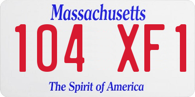 MA license plate 104XF1