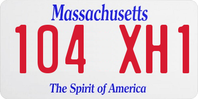 MA license plate 104XH1