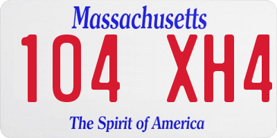 MA license plate 104XH4