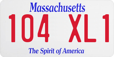 MA license plate 104XL1