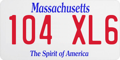 MA license plate 104XL6
