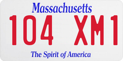 MA license plate 104XM1