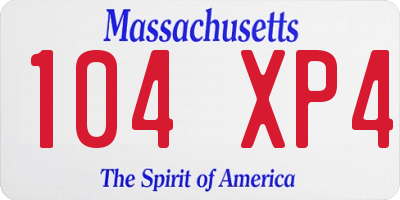 MA license plate 104XP4
