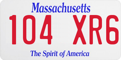 MA license plate 104XR6