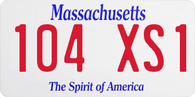 MA license plate 104XS1