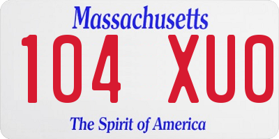 MA license plate 104XU0