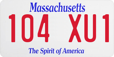 MA license plate 104XU1