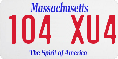MA license plate 104XU4