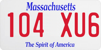 MA license plate 104XU6