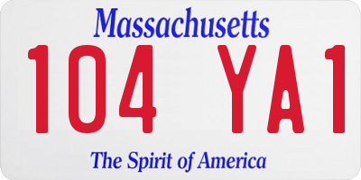 MA license plate 104YA1