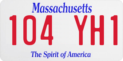MA license plate 104YH1