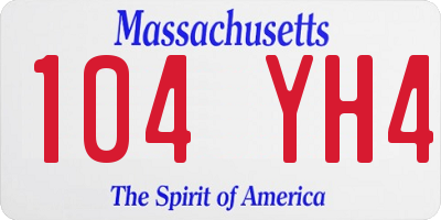 MA license plate 104YH4