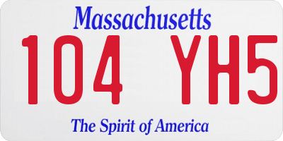 MA license plate 104YH5