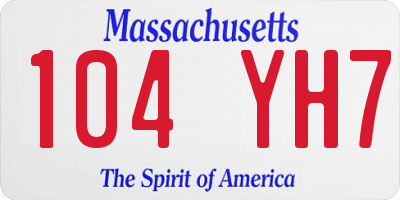 MA license plate 104YH7