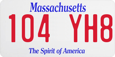 MA license plate 104YH8