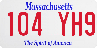 MA license plate 104YH9