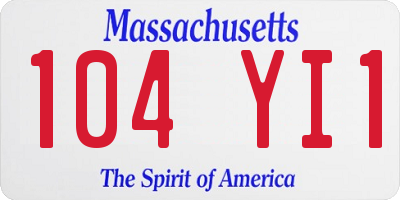 MA license plate 104YI1