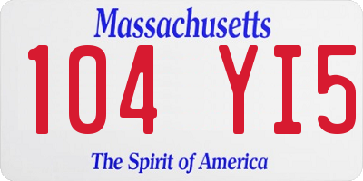 MA license plate 104YI5