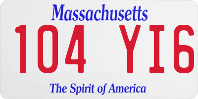 MA license plate 104YI6