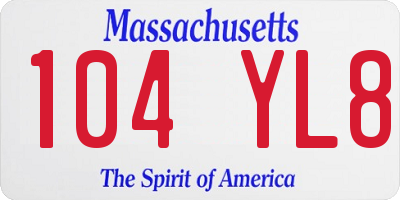 MA license plate 104YL8