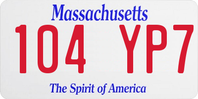 MA license plate 104YP7