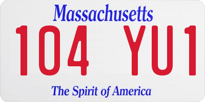 MA license plate 104YU1