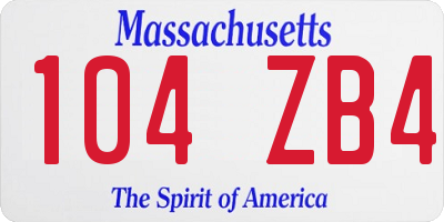 MA license plate 104ZB4