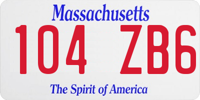 MA license plate 104ZB6