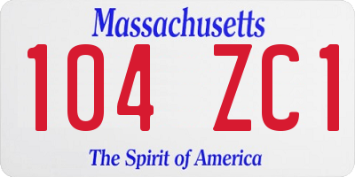 MA license plate 104ZC1