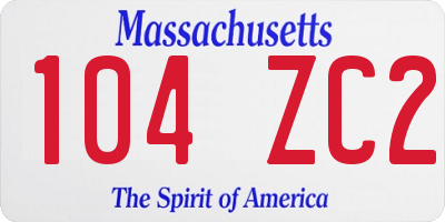 MA license plate 104ZC2