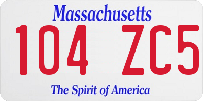 MA license plate 104ZC5