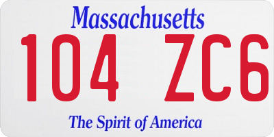 MA license plate 104ZC6