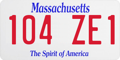 MA license plate 104ZE1