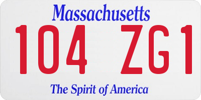 MA license plate 104ZG1